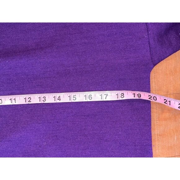 Vintage 80s Bergdorf Goodman Italy Women’s Merino Wool Sweater Purple Size M - Picture 4 of 6